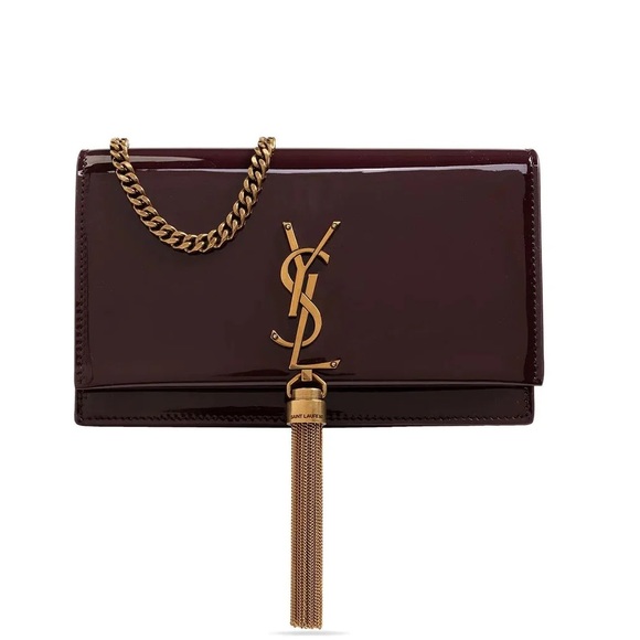 ‼️ONE LEFT! Saint Laurent Kate Wallet On Chain With Tassel Patent Leather - Picture 1 of 4